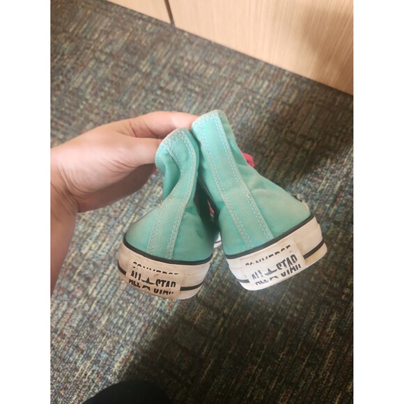 Converse All Star Chuck Taylors Seafoam Green Hi Tops w/ Pink Laces M 11 W 13 - Picture 6 of 12